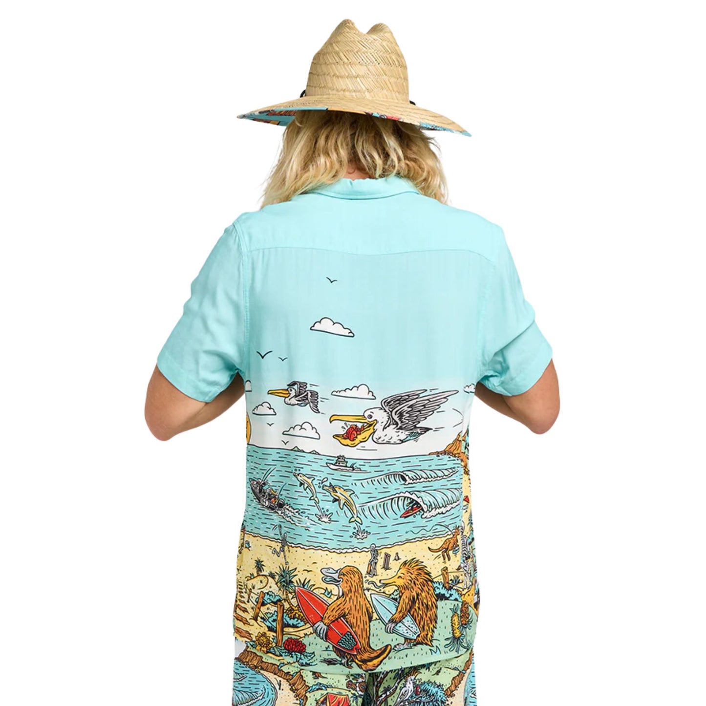 The Mad Hueys OZ Straya S/S Woven Shirt - Aqua