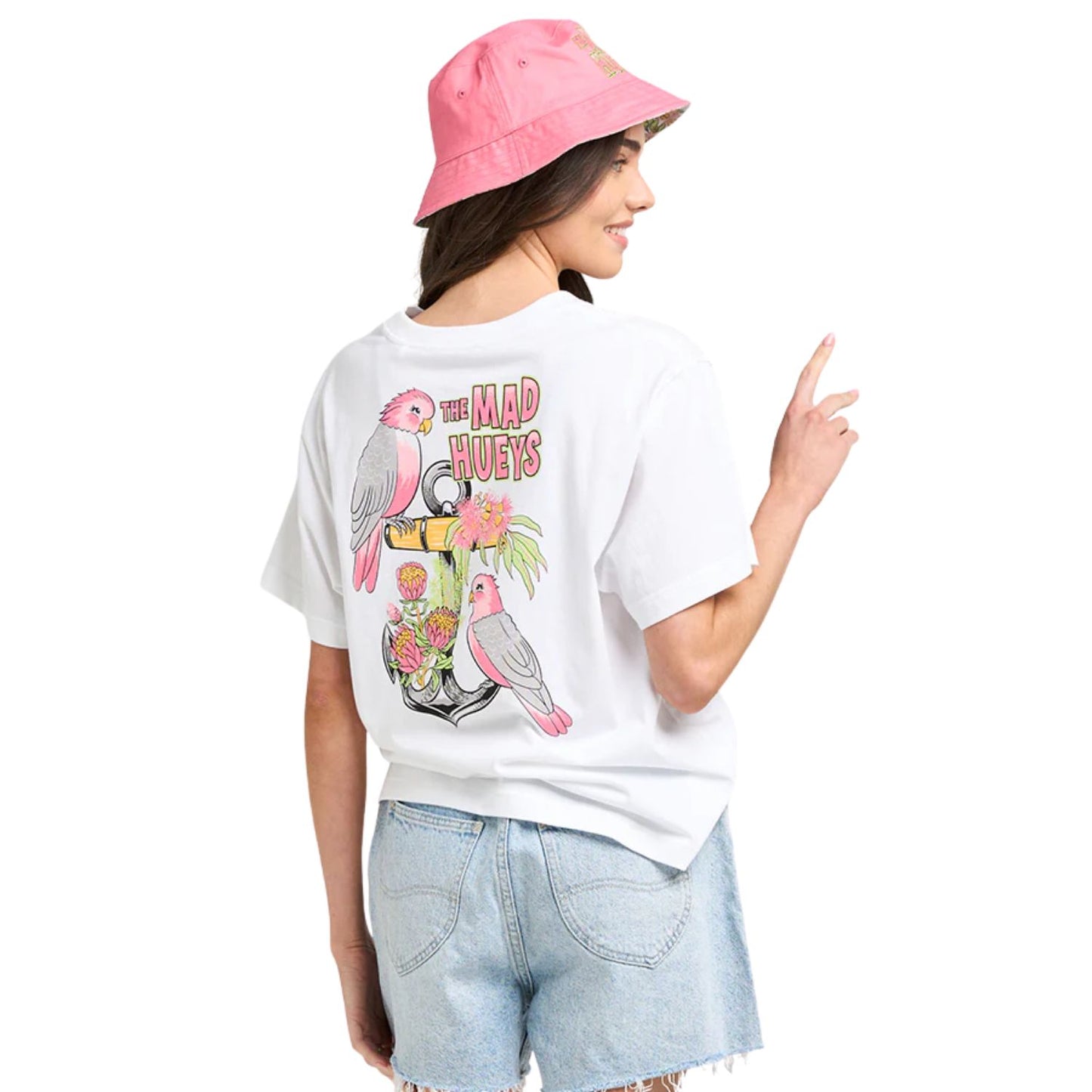 The Mad Hueys Galah Anchor Women's S/S Tee - White