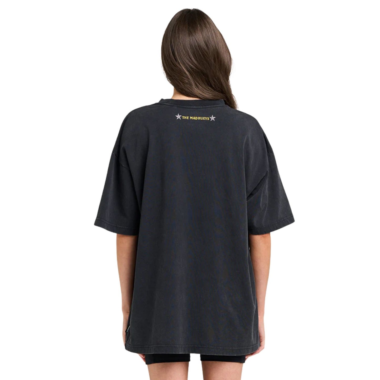 The Mad Hueys Born To Ride Women's Oversized S/S Tee - Washed Black