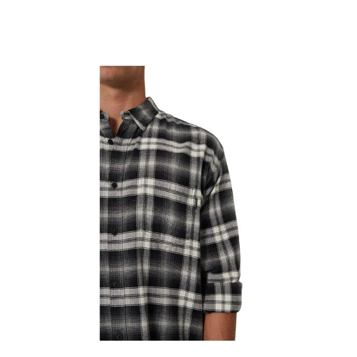 Industrie The Kingman L/S Shirt - Cream/Black