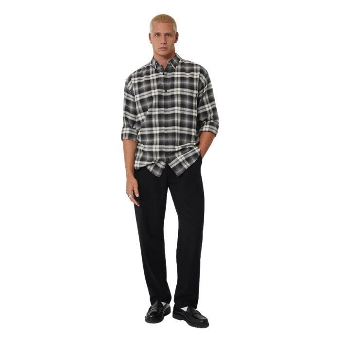 Industrie The Kingman L/S Shirt - Cream/Black