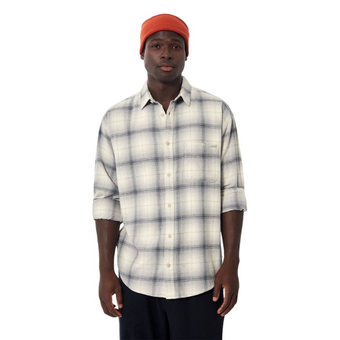 Industrie The Dover L/S Shirt - Cream/Grey