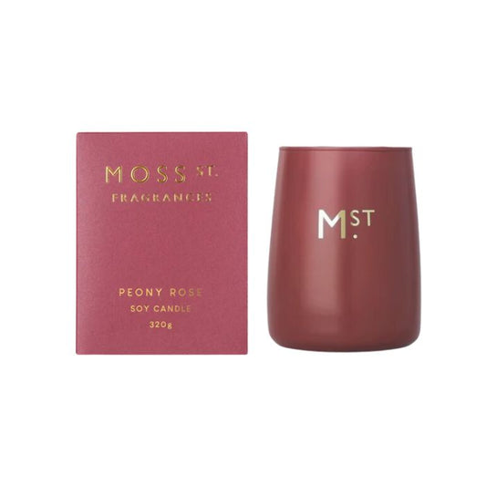 Moss St. Fragrances Soy Candle 320g - Peony Rose