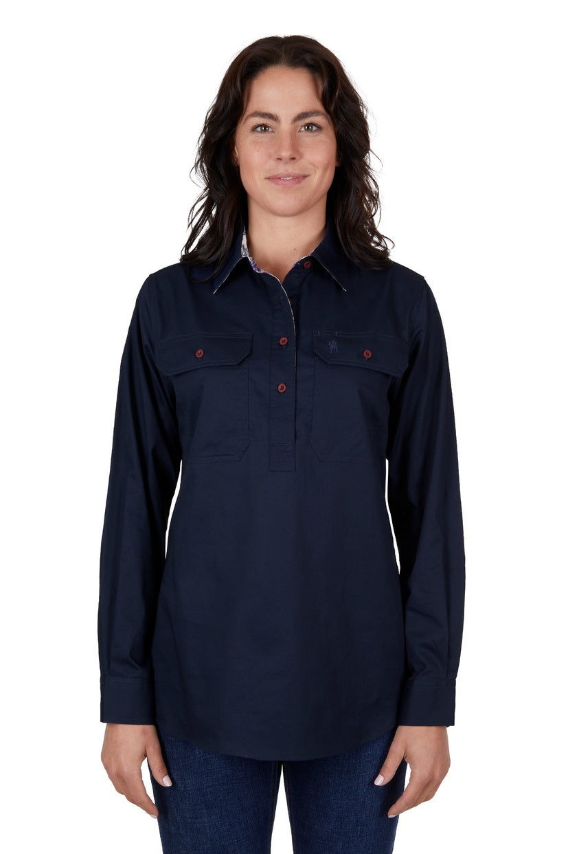 Thomas Cook Women's Light Half Placket- Navy