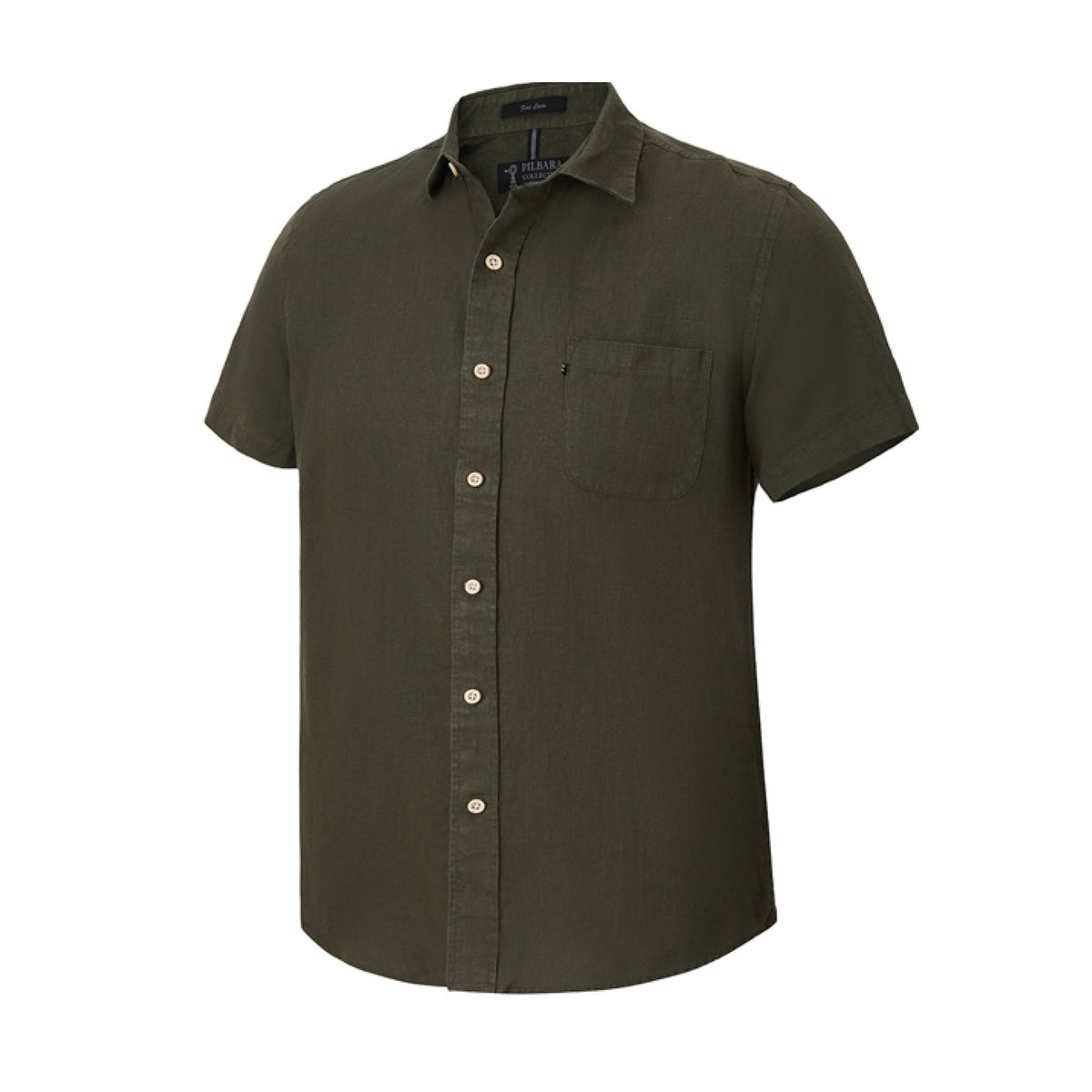 Pilbara Men's Linen S/S Shirt - Olive