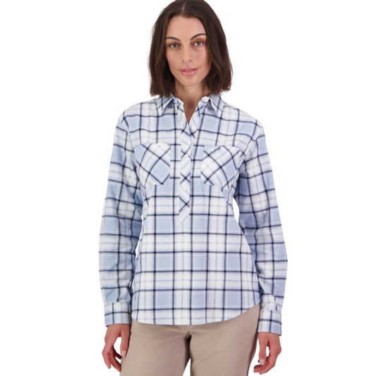 Swanndri Women's Egmont Full Button Long Sleeve Shirt - Blue