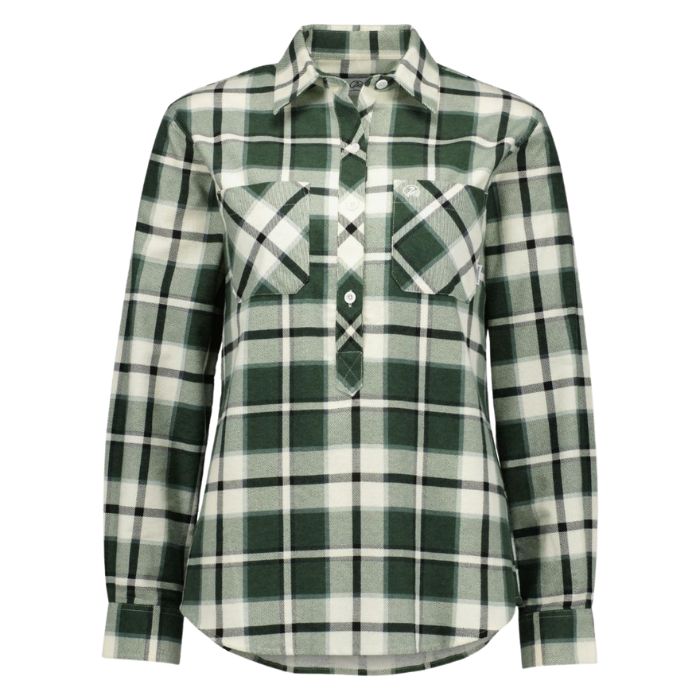Swanndri Women's Egmont Half Button Long Sleeve Shirt - Moss