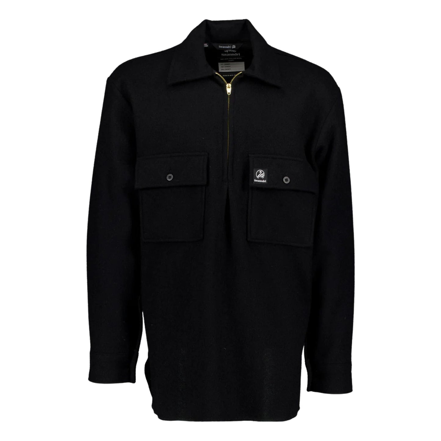 Swanndri Men's Ranger Wool Zip Front Bushshirt - Black