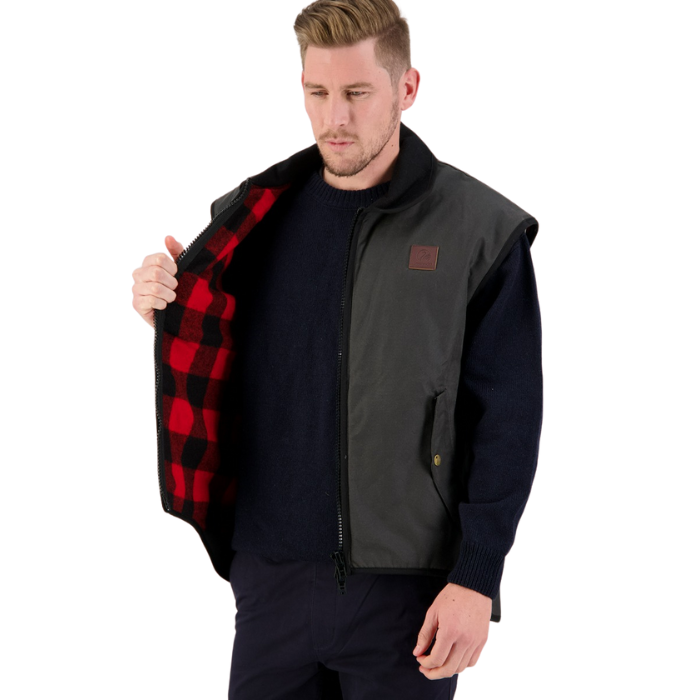 Swanndri Men's Foxton Vest Wool Lined - Red/Brown
