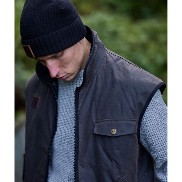 Swanndri Men's Levels Oilskin Vest - Brown