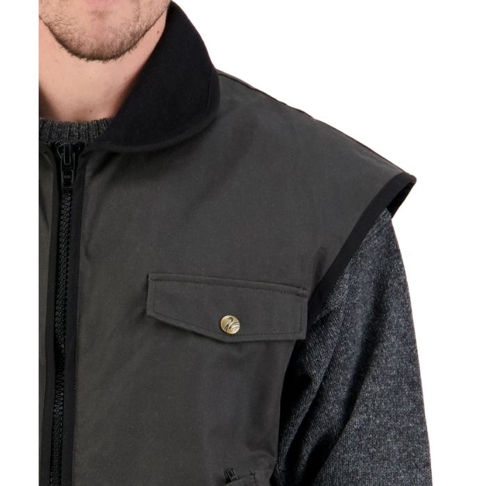 Swanndri Men's Levels Oilskin Vest - Brown