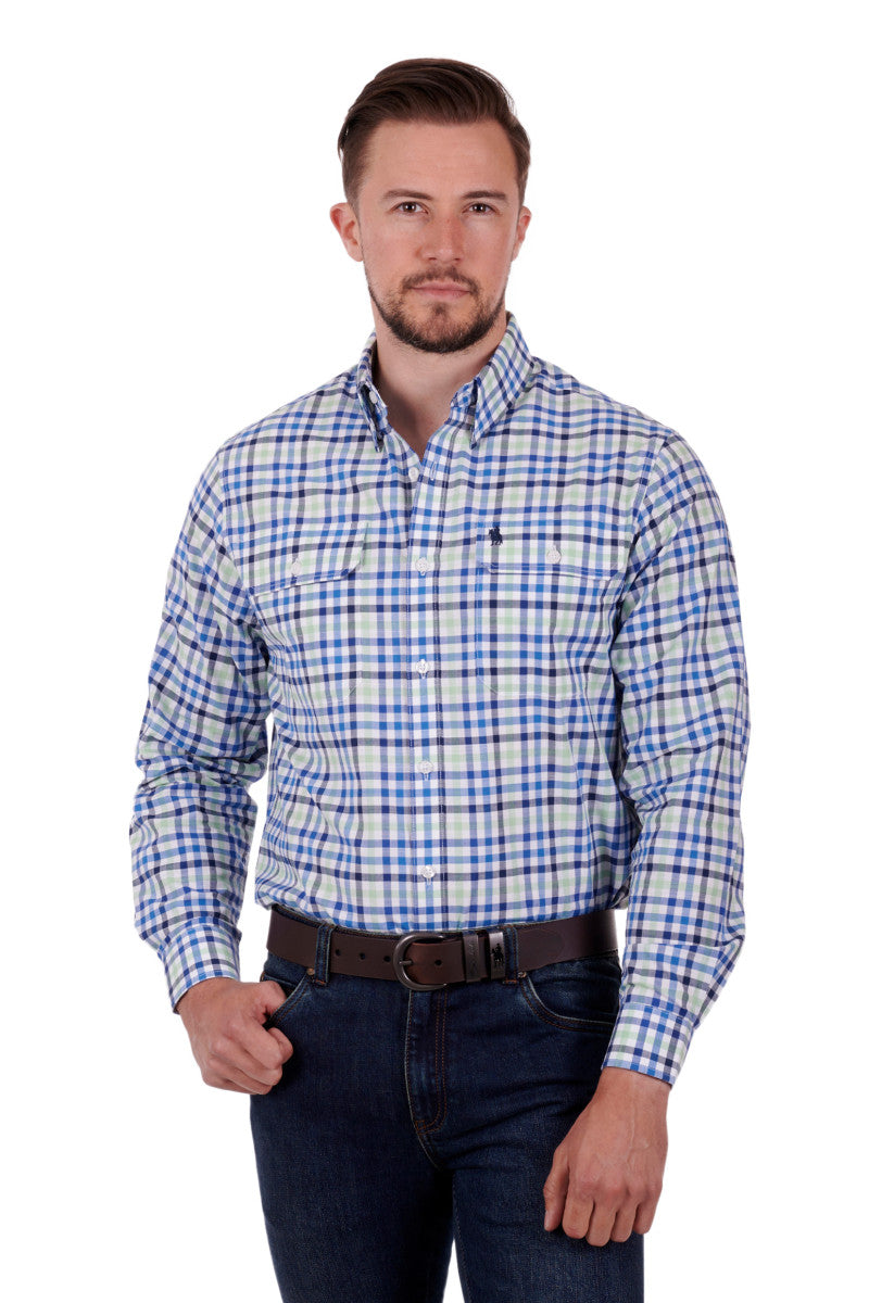 Thomas Cook Mens Scott L/S Shirt - Blue/Green