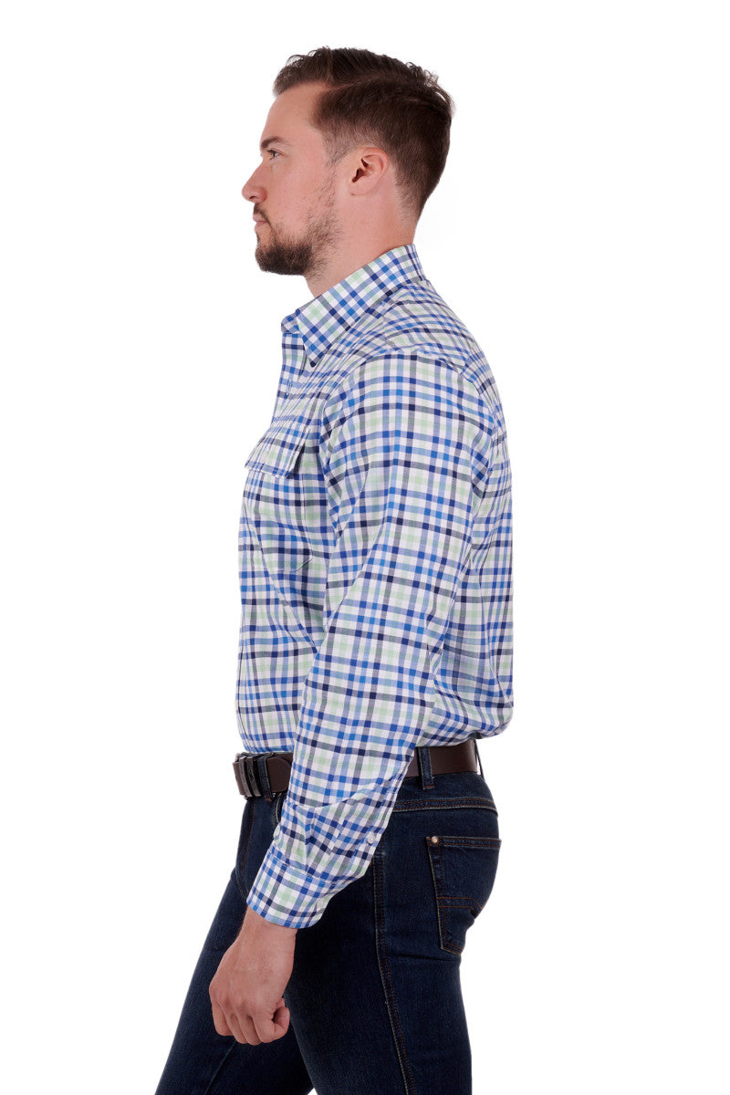 Thomas Cook Mens Scott L/S Shirt - Blue/Green