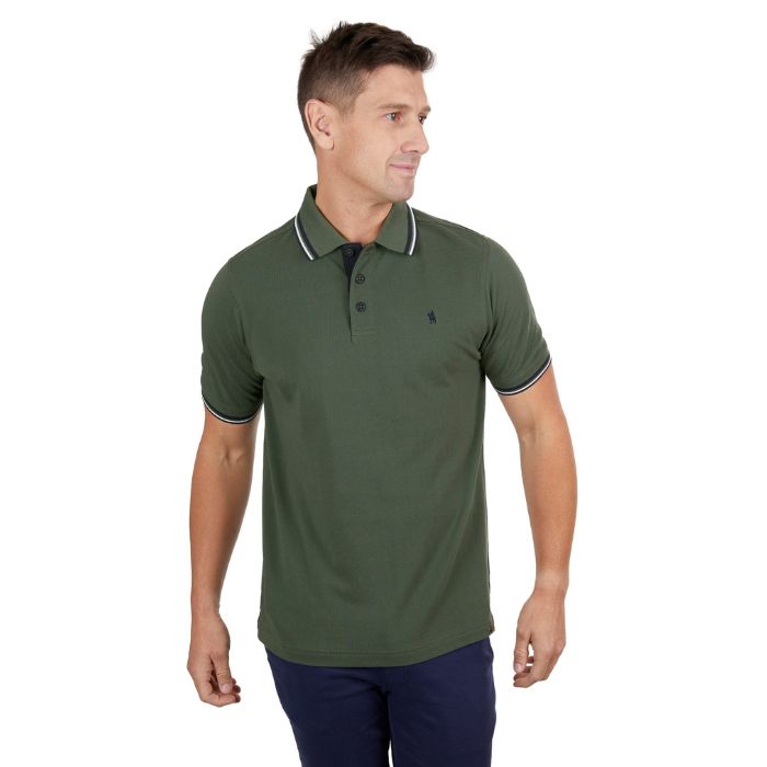 Thomas Cook Men's Logan Tailored S/S Polo - Dark Green