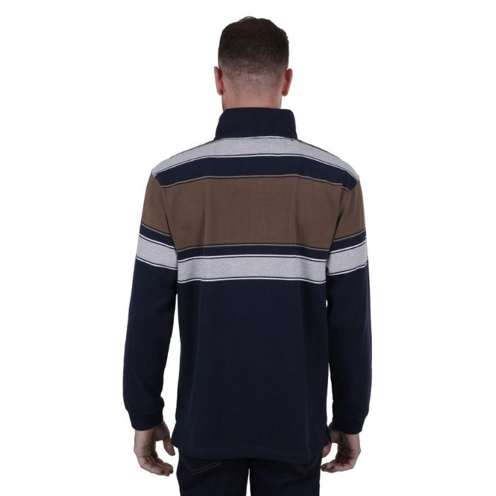 Thomas Cook Men’s Jason 1/4 Zip Rugby - Navy/Dark Tan