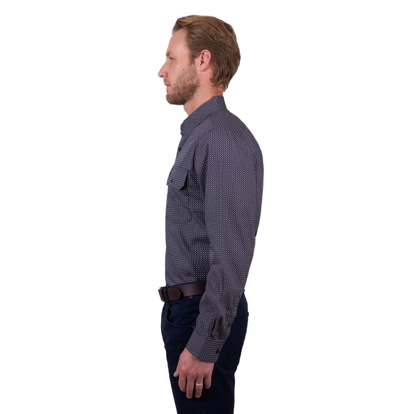 Thomas Cook Mens Arlo 2PKT L/S Shirt - Navy/Tan