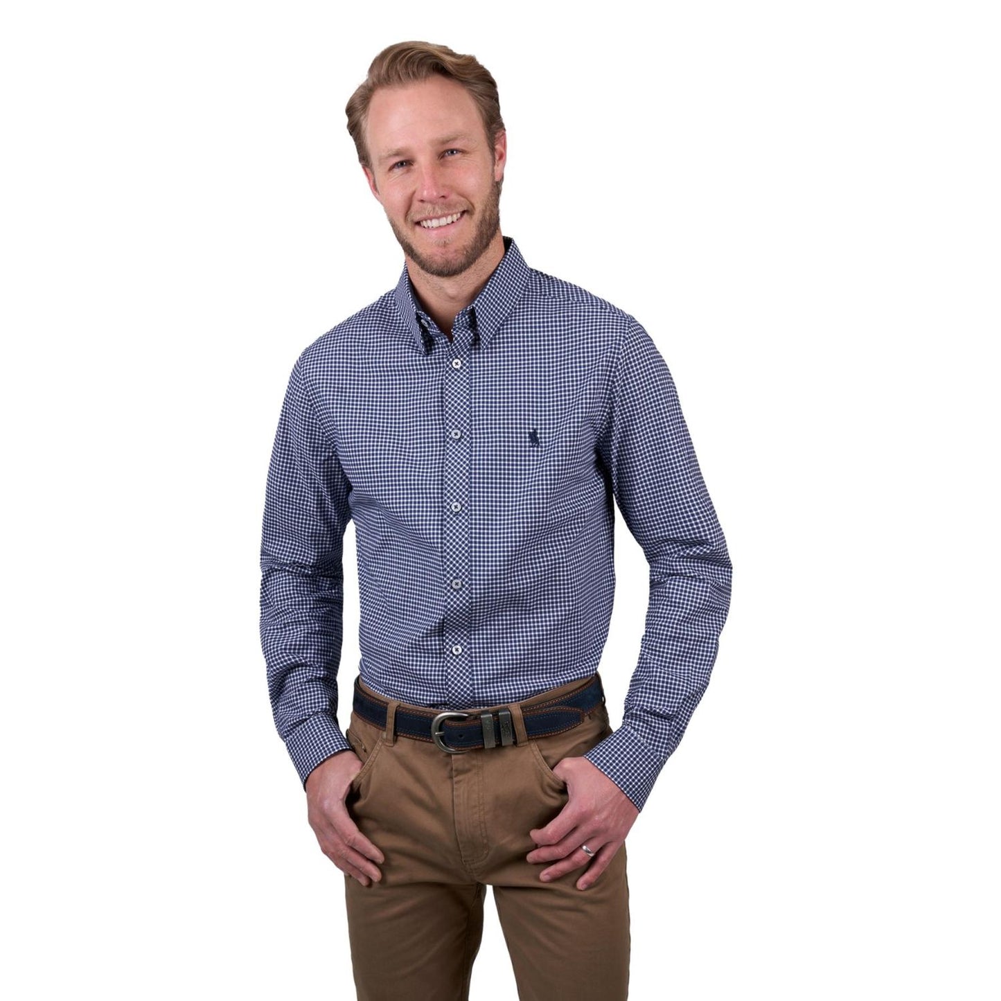 Thomas Cook Mens Brock Tailored L/S Shirt - Navy