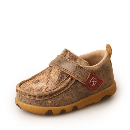 Twisted X Infants Cow Fur Casual Mocs - Bomber/Light Brindle