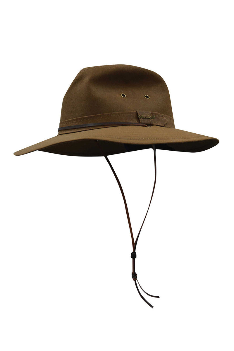 Thomas Cook Wide Brin Oilskin Hat - Camel
