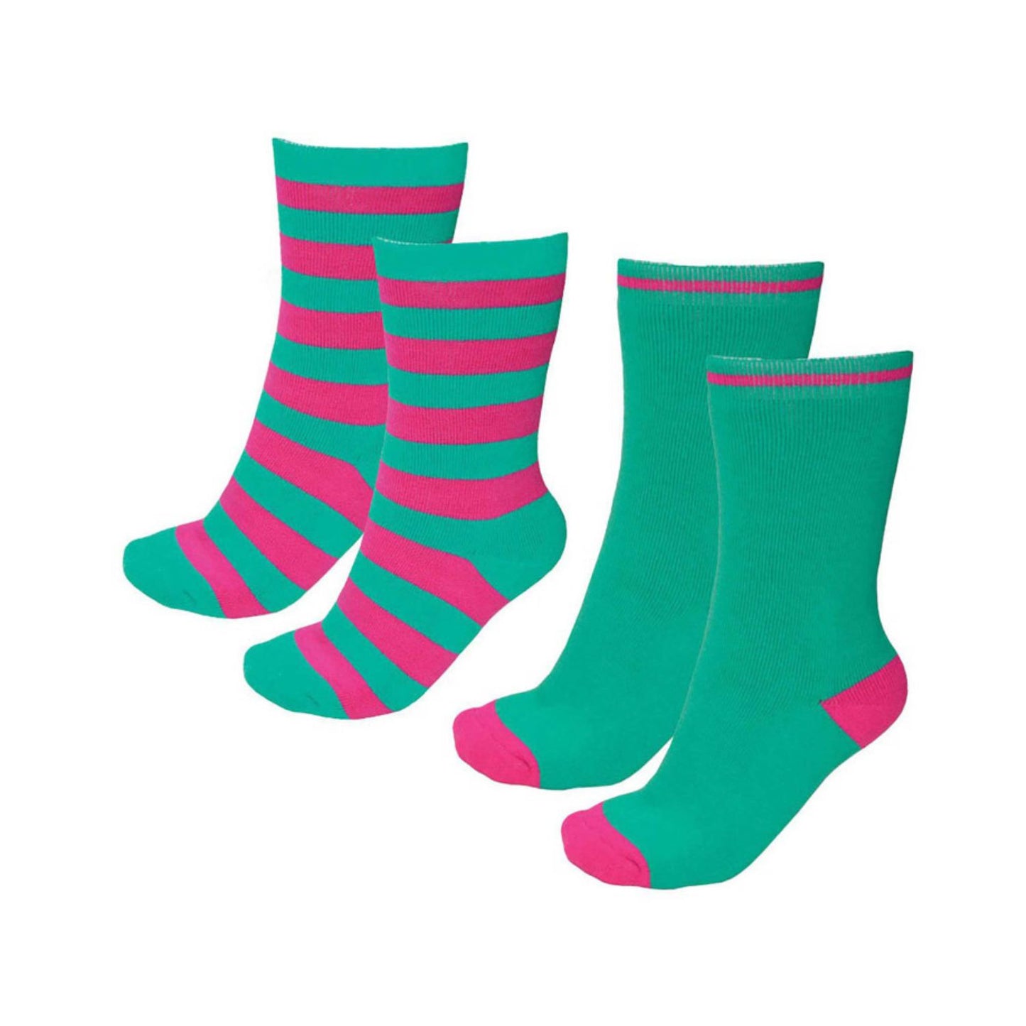 Thomas Cook Thermal Socks Twin Pack - Peppermint/Bright Pink
