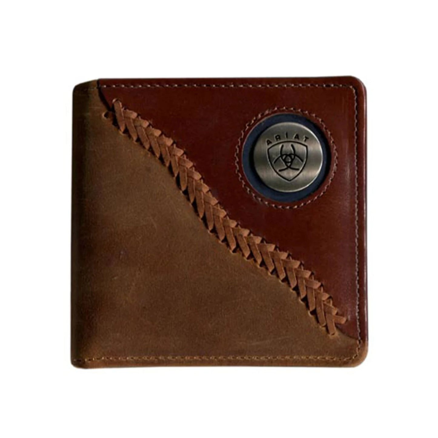 Ariat Bi-Fold Wallet Two Toned Stitched - Mahogany/Brown