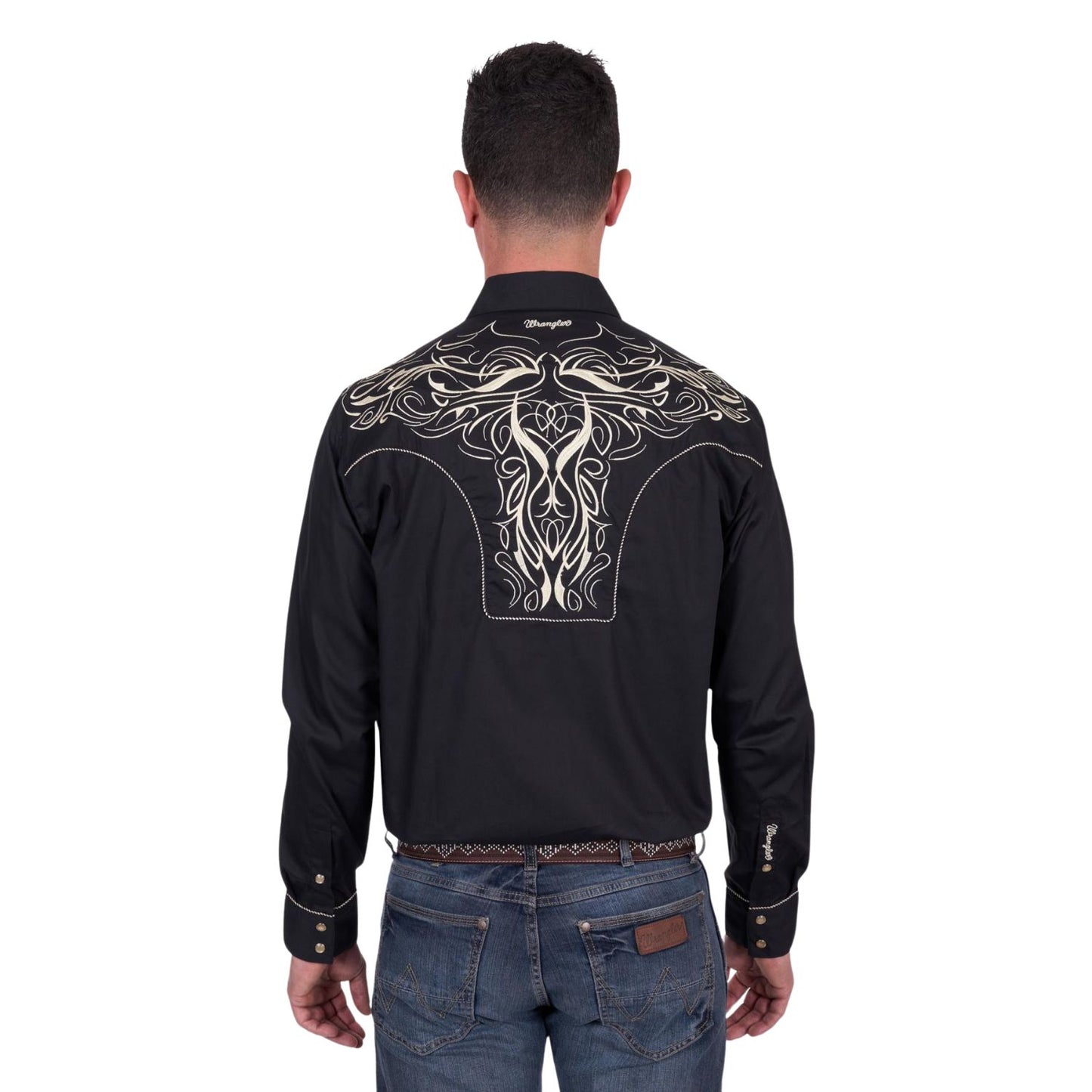 Wrangler Men's Carlos Embroidered L/S Shirt - Black