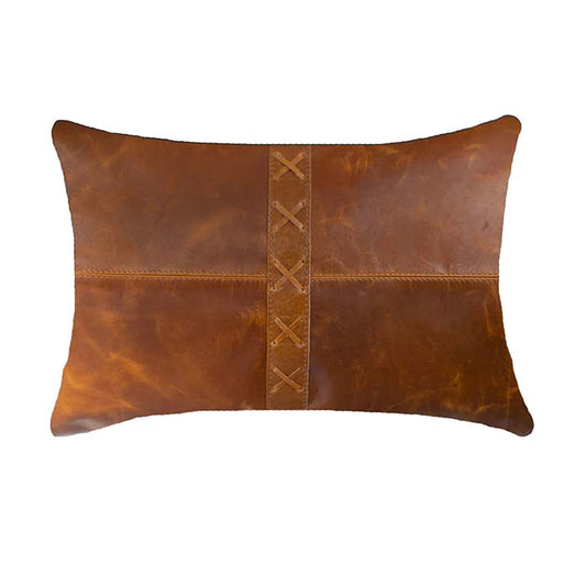 Aurelius Leather Cross Lumber Cushion