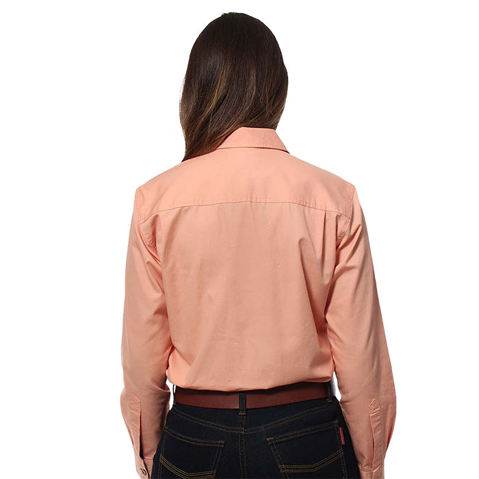 Ringers Western Pentecost River Women's Half Button Work Shirt - Coral