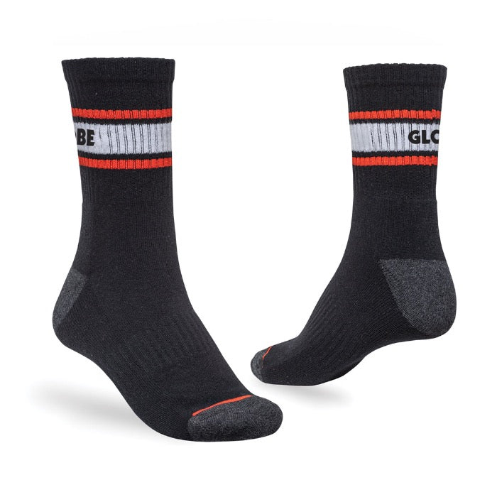 Globe Triple Stripe Crew Sock 5 Pack - Assorted