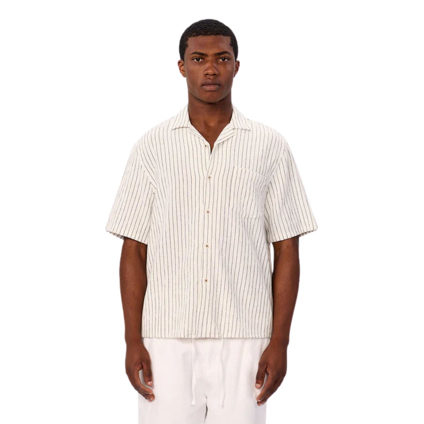 Industrie The Gilcrest Short Sleeve Shirt - White / Navy