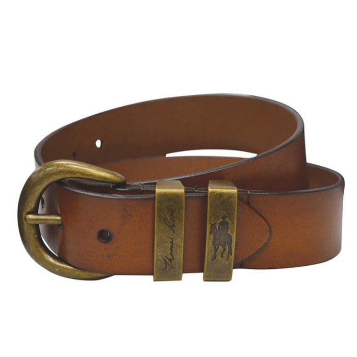 Thomas Cook Brass Twin Keeper Belt - Camel