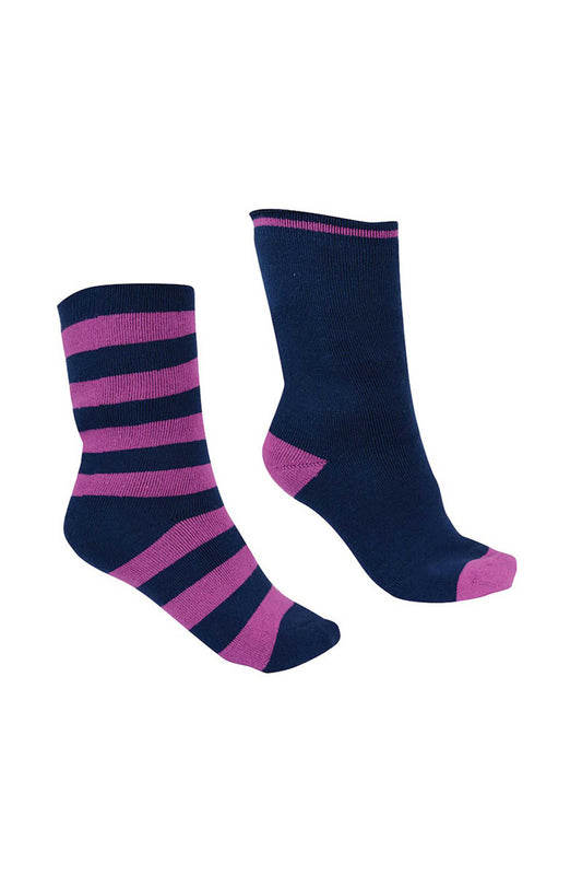 Thomas Cook Thermal Socks Twin Pack - Purple Orchid/Navy