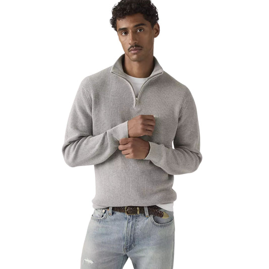 Levi's Men's HM Quarter Zip Sweater - Mid Grey Heather