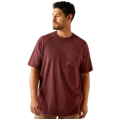 Ariat Men's Rebar Cotton Strong Hardhead S/S Tee - Malbec Heather