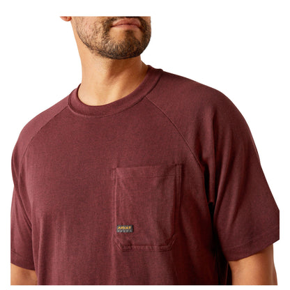 Ariat Men's Rebar Cotton Strong Hardhead S/S Tee - Malbec Heather