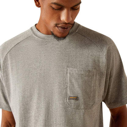 Ariat Men's Rebar Cotton Strong Workhog S/S Tee - Medium Heather Grey