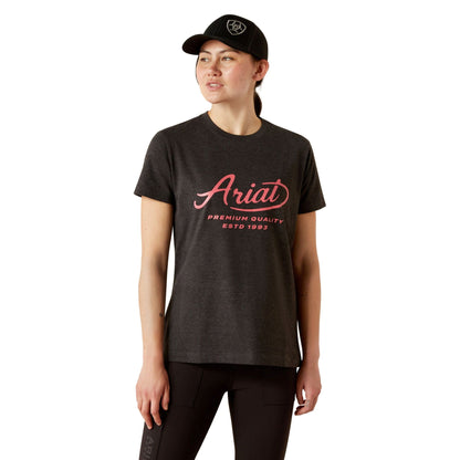 Ariat Women's Rebar Cotton Strong Worldwide S/S Tee - Charcoal Heather
