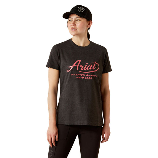 Ariat Women's Rebar Cotton Strong Worldwide S/S Tee - Charcoal Heather
