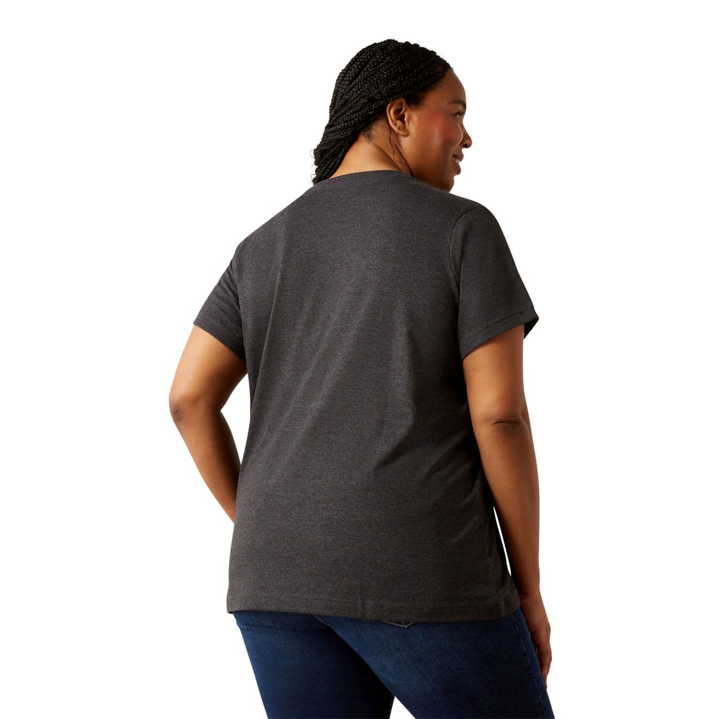 Ariat Women's Rebar Cotton Strong Worldwide S/S Tee - Charcoal Heather