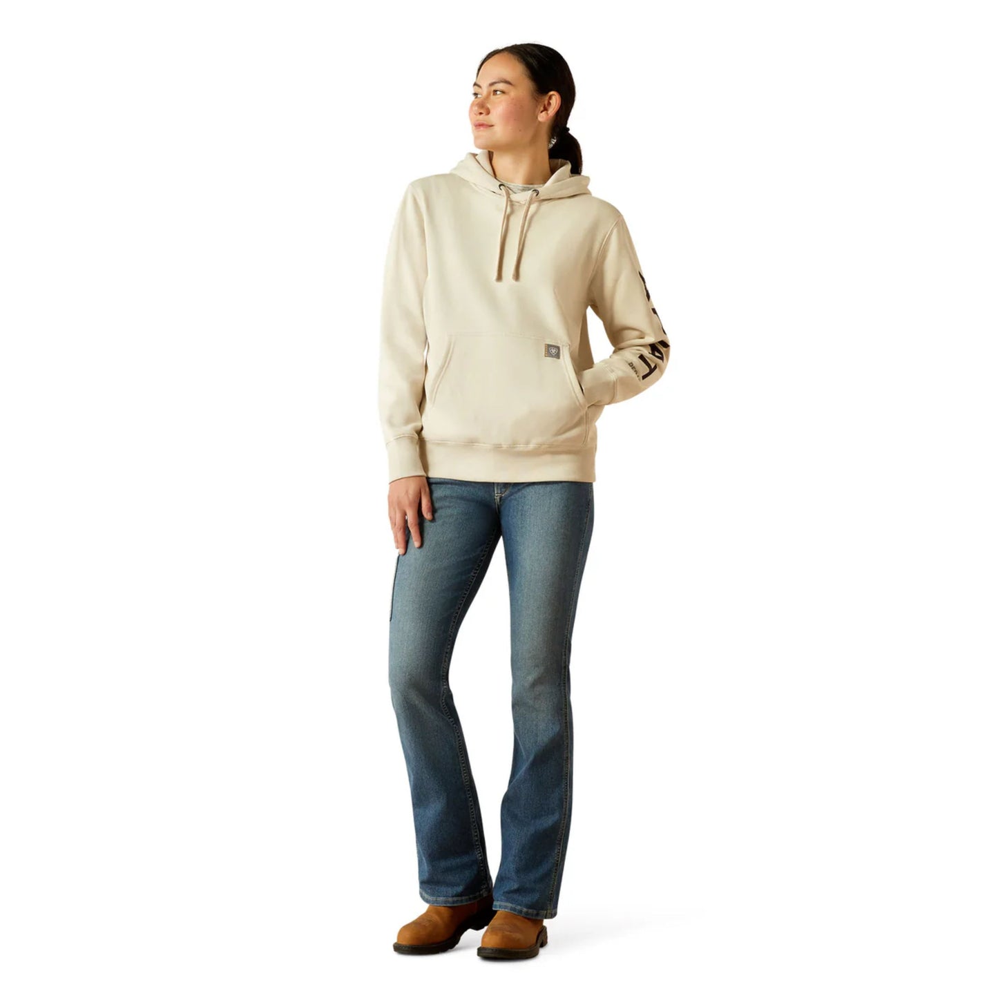 Ariat Women's Rebar Graphic Hoodie - Moonbeam / Blackberry