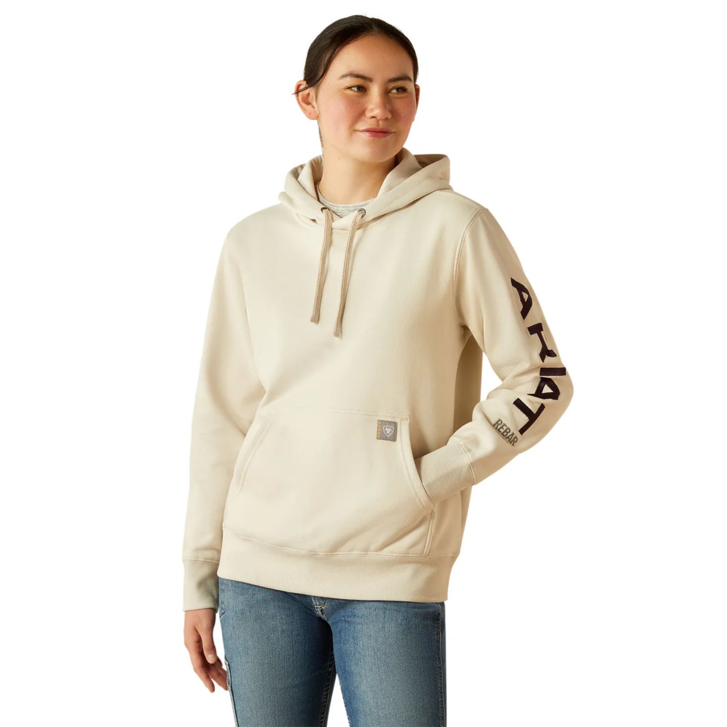 Ariat Women's Rebar Graphic Hoodie - Moonbeam / Blackberry