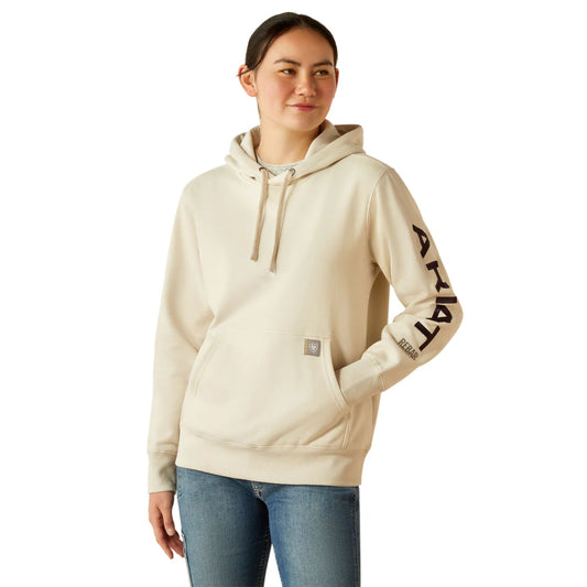 Ariat Women's Rebar Graphic Hoodie - Moonbeam / Blackberry