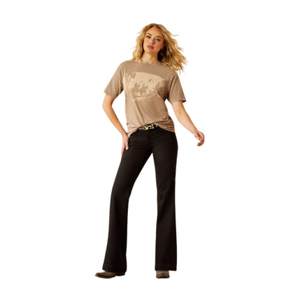 Ariat Women's Western Mural S/S Tee -  Washed Greige