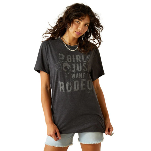 Ariat Women's Rodeo Girls S/S Tee - Charcoal Heather