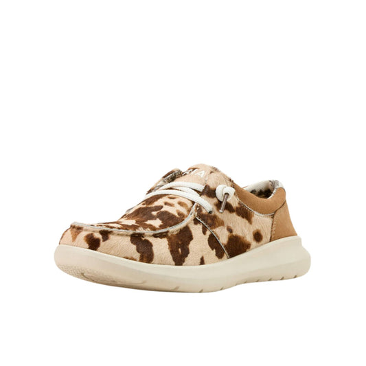 Ariat Women's Hilo Tan and White Brindle Hair On - Dark Tan Suede