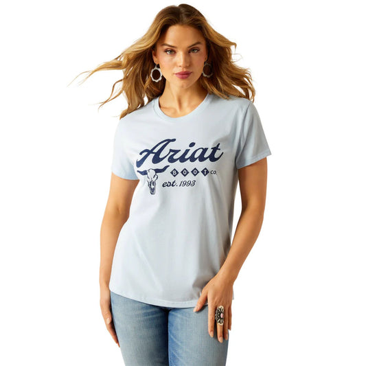 Ariat Women's Established Boot Co S/S Tee - Sky Blue