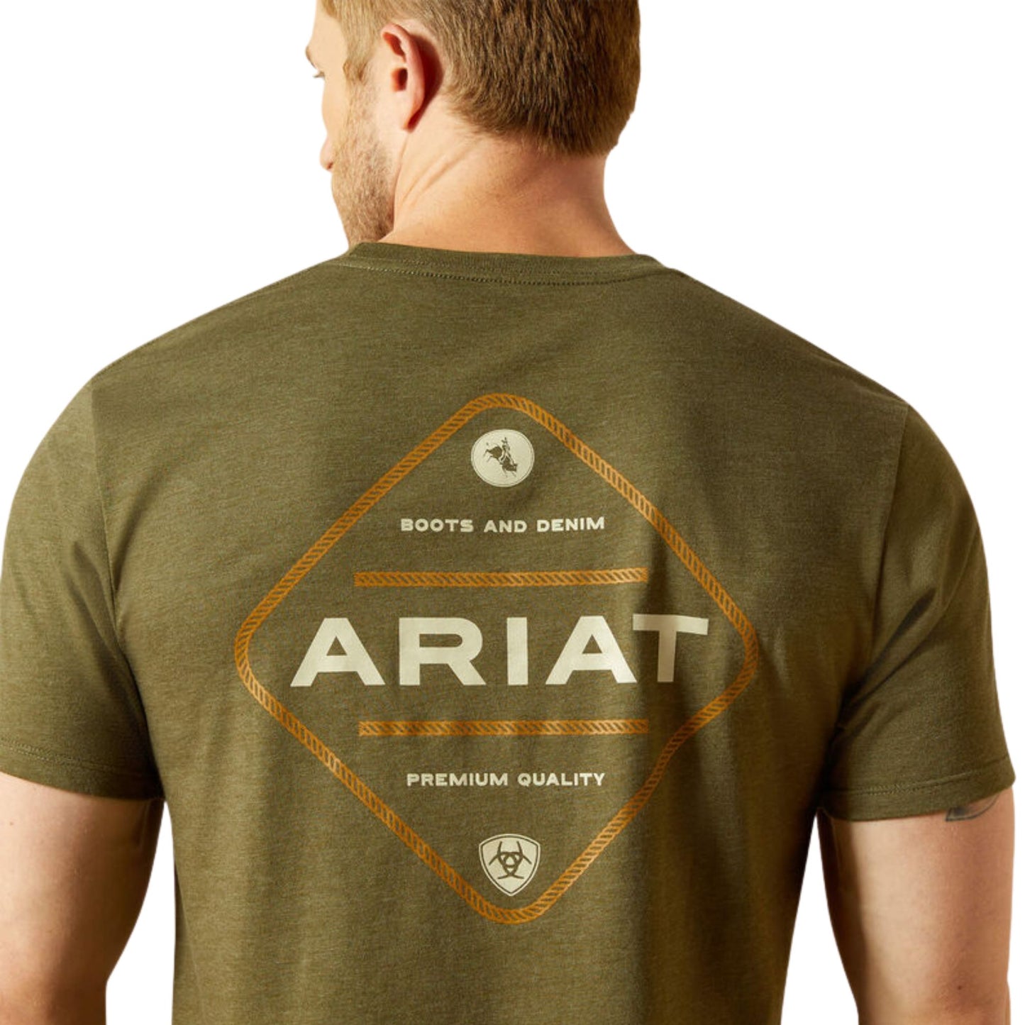 Ariat Men's Roped Diamond  S/S Tee - Military Heather