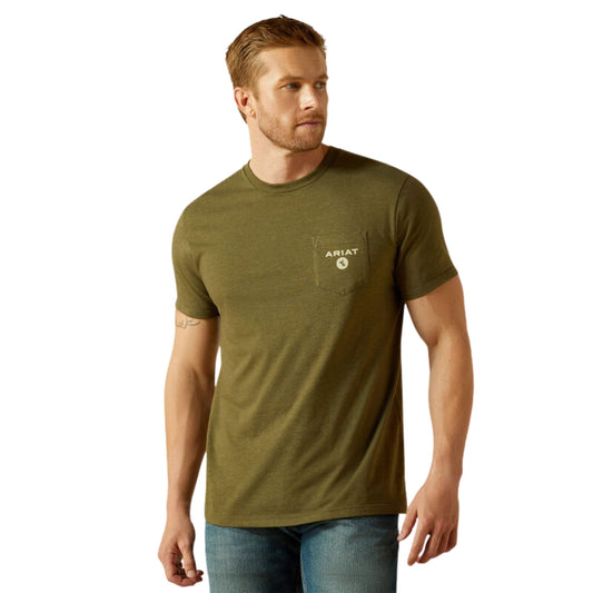 Ariat Men's Roped Diamond  S/S Tee - Military Heather