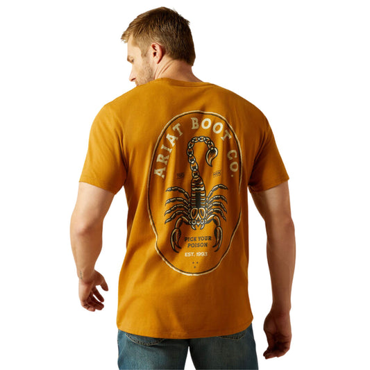 Ariat Men's Scorpion Seal T-Shirt  S/S Tee - Bone Brown