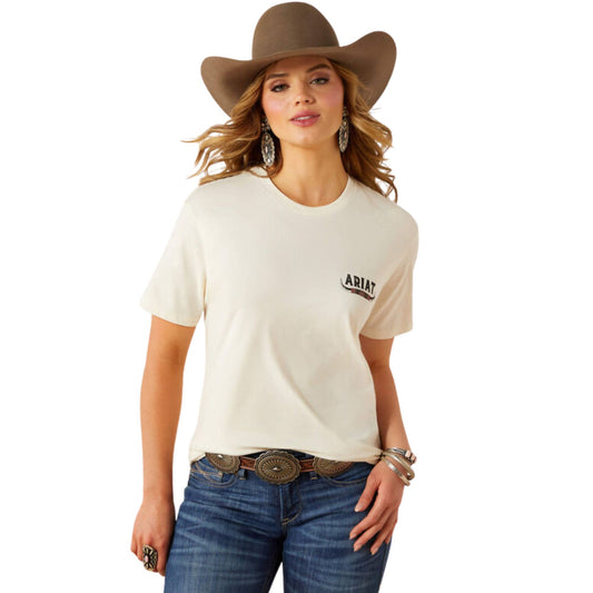 Ariat Women's Bull Horns S/S Tee - Natural